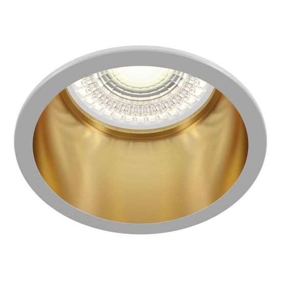 Maytoni Reif Downlight, Einbauleuchte GU10 Weiss, Gold Ø68mm