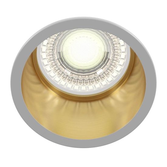 Maytoni Reif Downlight, Einbauleuchte GU10 Weiss, Gold Ø68mm