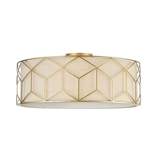 Maytoni Messina Deckenleuchte 5x E27 Gold Leinen