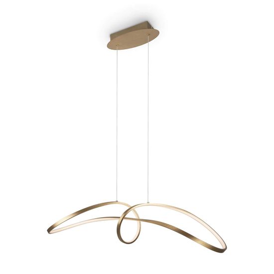 Maytoni Curve LED Pendelleuchte, Hängeleuchte 42W Gold-Farbe 85Ra Neutralweiss
