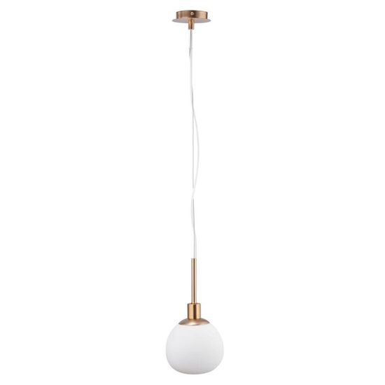 Maytoni Erich Pendelleuchte, Hängeleuchte E14 Messing Weiss Glas