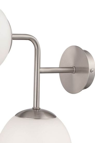 Maytoni Erich Wandleuchte 2x E14 Nickel Weiss Glas