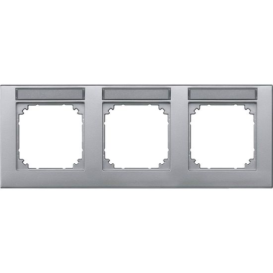 Merten 472360 M-PLAN-Rahmen, 3fach beschriftbar, waagerecht aluminium