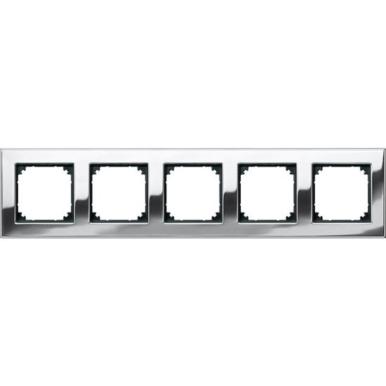 Merten 475539 M-PLAN-Metallrahmen, 5fach, Chrom