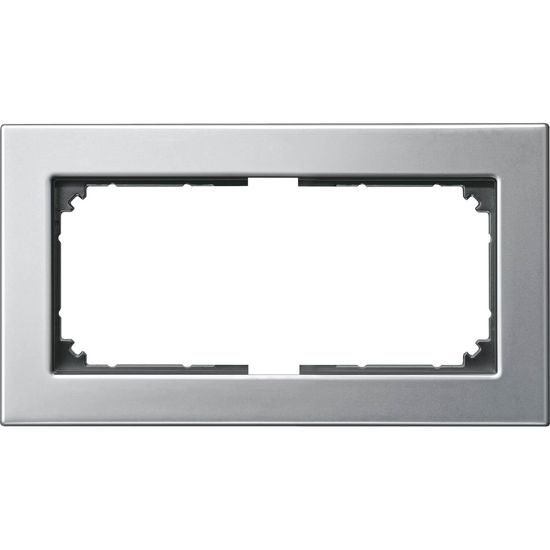 Merten 475860 M-PLAN-Metallrahmen, 2fach ohne Mittelsteg, Platinsilber