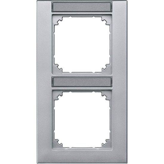 Merten 476260 M-PLAN-Rahmen, 2fach beschriftbar, senkrecht aluminium