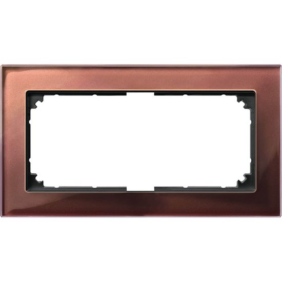 Merten 487815 M-PLAN-Echtglasrahmen, 2fach ohne Mittelsteg, Mahagonibraun