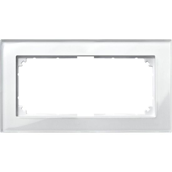 Merten 487819 M-PLAN-Echtglasrahmen, 2fach ohne Mittelsteg, Brillantweiß