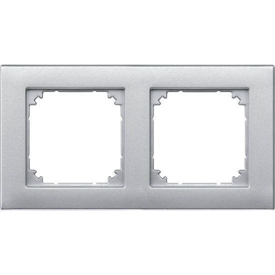 Merten 488260 M-PLAN II-Rahmen, 2fach, bündiger Einbau, aluminium