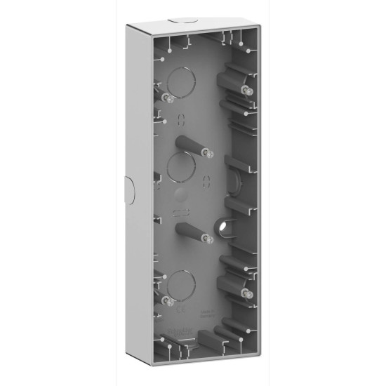 Merten MEG4034-6536 System Design, Aufputzgehäuse, 3-fach, Edelstahl