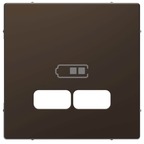 Merten MEG4367-6052 Zentralplatte für USB Ladestation-Einsatz, Moccametallic, System Design