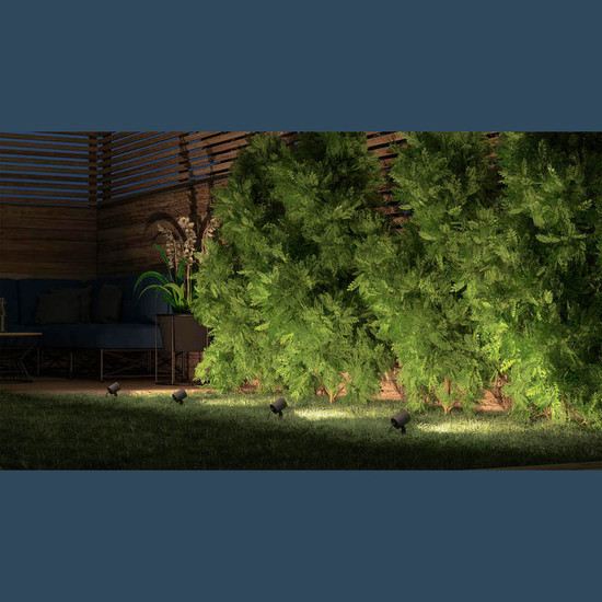 Müller Licht LED Outdoor Wegeleuchte tint LED-Gartenspots Flores, 3er-Set, Gen2, white+color 404041