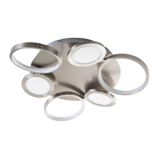 Näve Deckenleuchte STELARI Ø56cm Warmweiss stahl-blank dimmbar 1363650