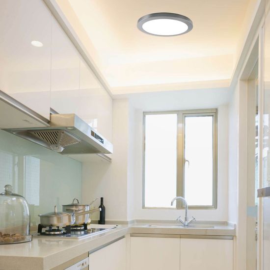 Näve LED Deckenleuchte BONUS Ø33cm 24W Steuerbare Lichtfarbe chrome RGB 1366042