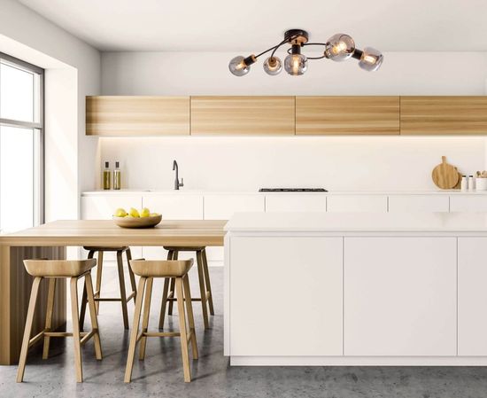 Näve E14 Deckenleuchte FUMOSO 67,5x25,5cm schwarz 1374522