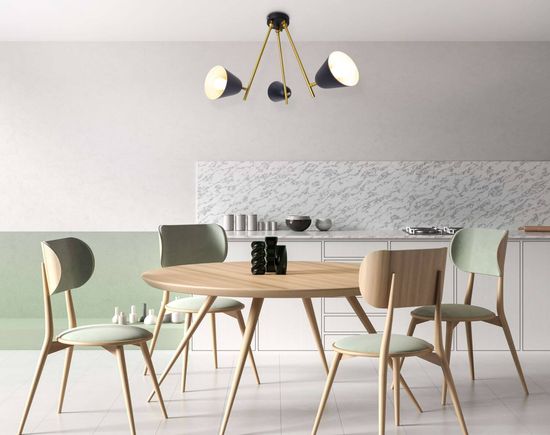 Näve E27 Deckenleuchte TRITON Ø95cm schwarz 1382022