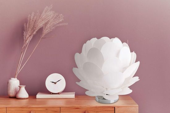 Näve E27 Tischleuchte FORA Ø41cm weiß 3187023