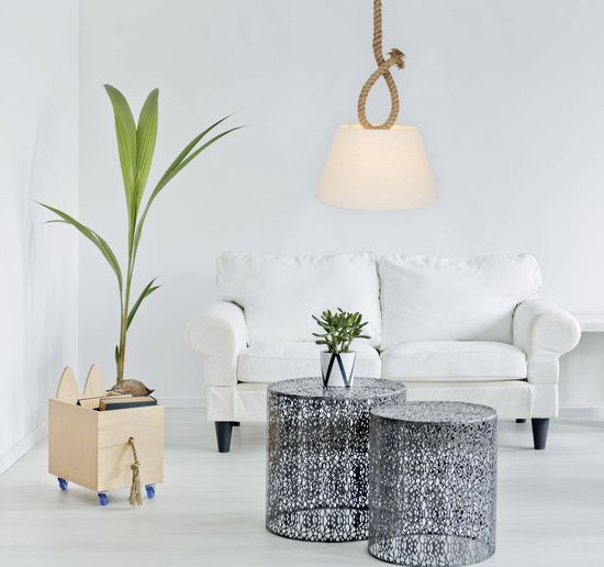 Näve E27 Pendelleuchte ROPE Ø45cm natur 6101727