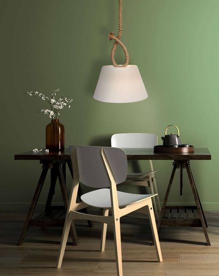 Näve E27 Pendelleuchte ROPE Ø45cm natur 6101727