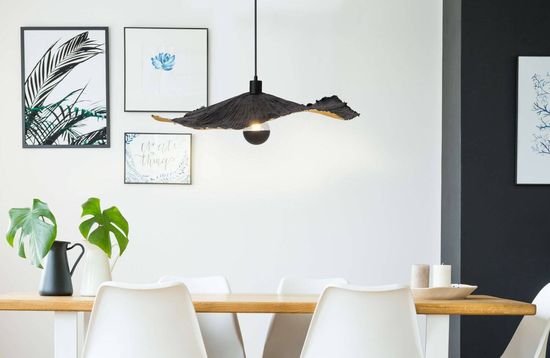 Näve E27 Pendelleuchte CRAZY PAPER Ø56cm schwarz 6110222