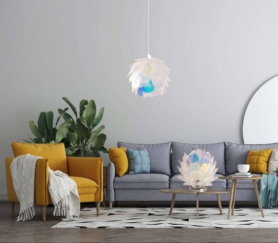 Näve E27 Pendelleuchte FORA Ø41cm irisierend 6117430