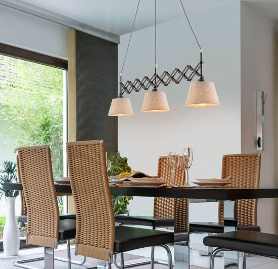 Näve E27 Pendelleuchte ADRIENNE 100x35cm natur 6132027