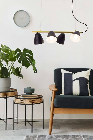 Näve E27 Pendelleuchte TRITON 61x13cm schwarz 6137422