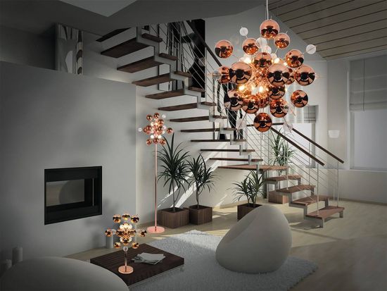 Näve G9 Pendelleuchte EXPLOSION Ø65cm kupfer 7026447