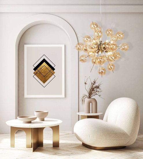 Näve G9 Pendelleuchte EXPLOSION Ø65cm amber 7026457