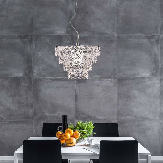 Näve E27 Pendelleuchte FANCY Ø38cm chrome 7048942