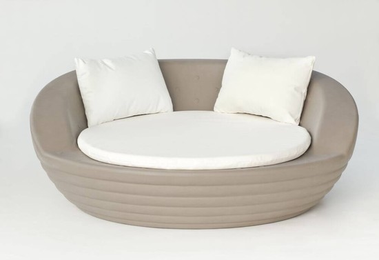 NewGarden FORMENTERA LED Gartensofa wetterfest Solar + RGB, Akku, Fernbedienung Innen & Außen IP65