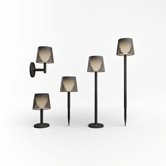 NewGarden GRETA LED Solar Leuchte aus recyceltem Material schwarz, höhenverstellbar Innen & Außen IP65