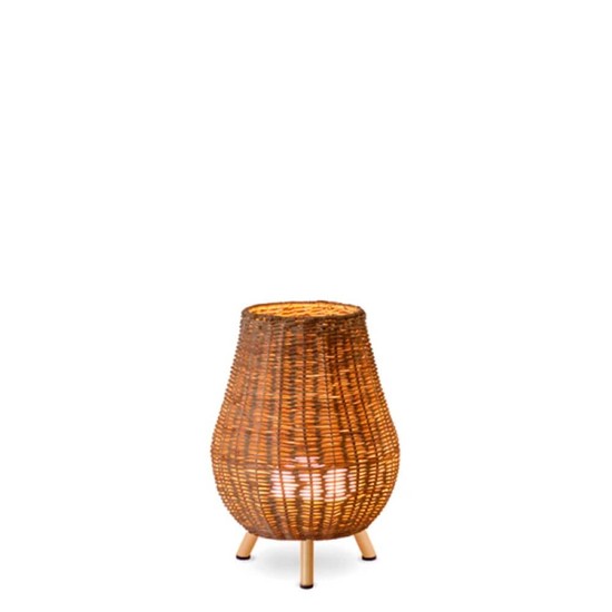 NewGarden SAONA 30 LED Rattan Stehleuchte 30cm kabellos + Steuerung Innen & Außen IP54