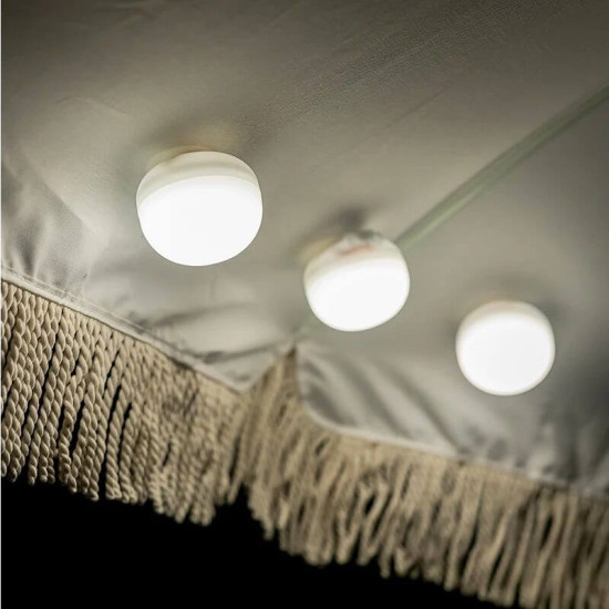 NewGarden BOMBILLA MINI CHERRY LED Mini Leuchthalbkugel, 3er-Pack, Akku, USB, Außen, dimmbar IP54