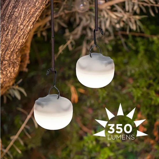 NewGarden BOMBILLA MINI CHERRY LED Mini Leuchthalbkugel, 3er-Pack, Akku, USB, Außen, dimmbar IP54