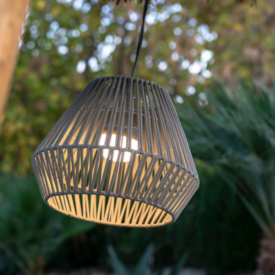 NewGarden CONTA LED Akku-Pendelleuchte, Outdoor, kabellos mit Fernbedienung, USB IP54