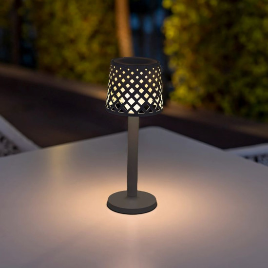 NewGarden GRETITA LED kabellose Tischlampe mit Batterie, Touch antrazit IP44
