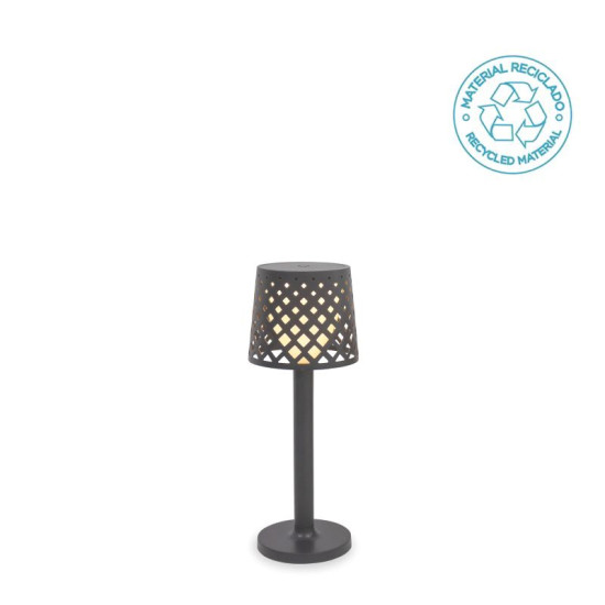 NewGarden GRETITA LED kabellose Tischlampe mit Batterie, Touch antrazit IP44