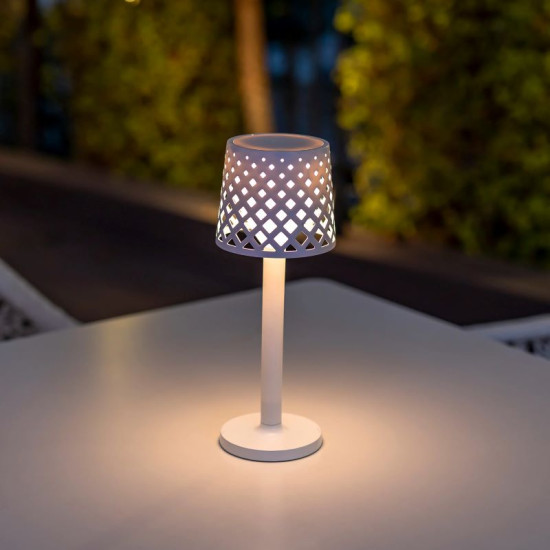 NewGarden GRETITA LED Akku-Tischlampe weiß, kabellos mit Touchsteuerung IP44