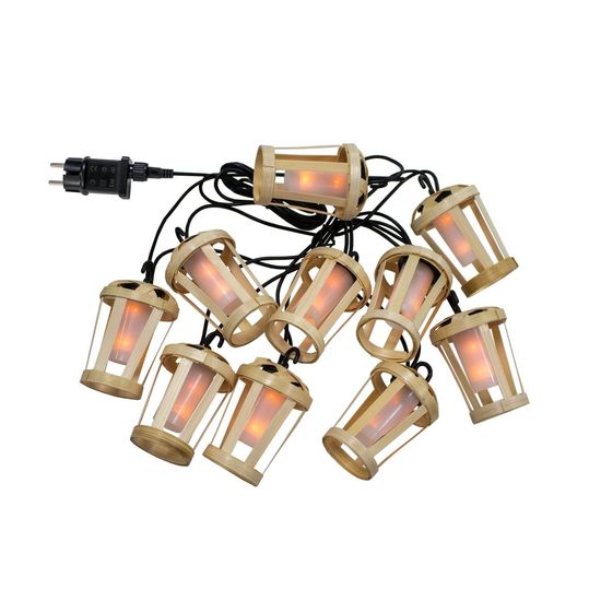NewGarden HIAMA LED x10, Lichterkette 5m, Außen & Innen mit Flammeneffekt IP44