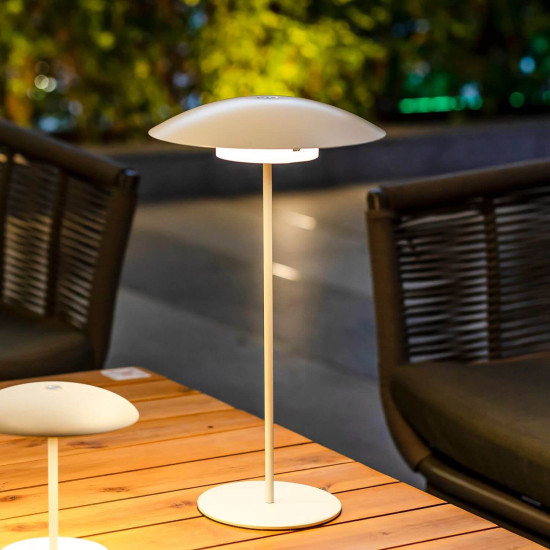 NewGarden SARDINIA 40 LED Akku-Tischlampe weiss, kabellos für Outdoor, Garten IP44