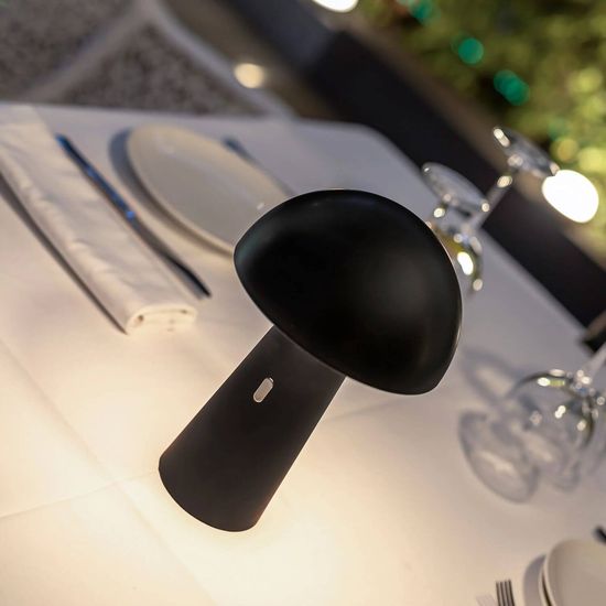 NewGarden SHITAKE LED Batterie-Tischlampe kabellos, tragbar, Outdoor dimmbar, schwarz IP44