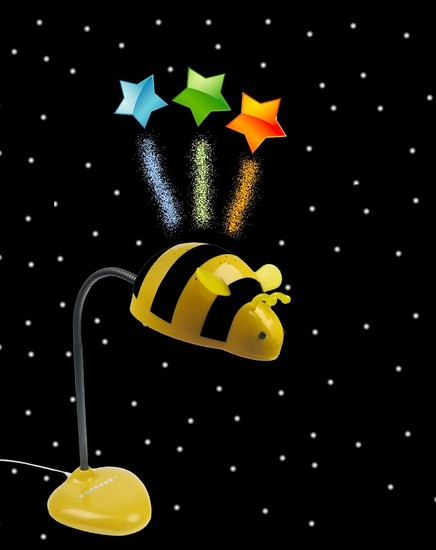 Niermann Starbee LED Projektions-Tischleuchte 21fach Tageslichtweiss dimmbar 6,3W Gelb-Schwarz