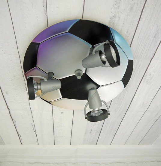 Niermann Fußball Deckenleuchte 3fach GU10 Grau-Schwarz Made in Germany