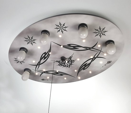 Niermann Gothic LED Deckenleuchte 5fach E14 Multicolor, Bunt Made in Germany