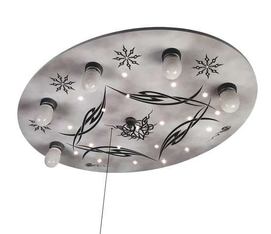 Niermann Gothic LED Deckenleuchte 5fach E14 Multicolor, Bunt Made in Germany