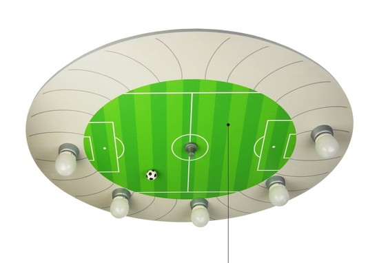 Niermann Fußballstadion LED Deckenleuchte 5fach E14 Grün, Silber Made in Germany