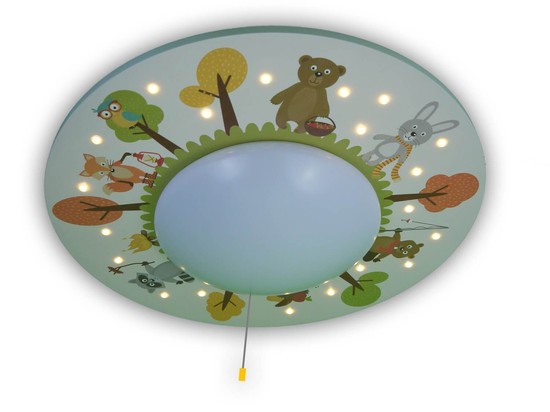 Niermann Waldtiere LED Deckenleuchte E27 Multicolor, Bunt Made in Germany
