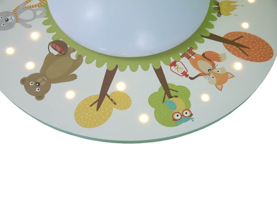 Niermann Waldtiere LED Deckenleuchte E27 Multicolor, Bunt Made in Germany