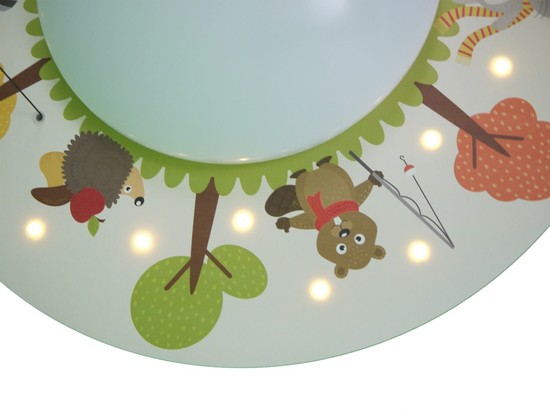 Niermann Waldtiere LED Deckenleuchte E27 Multicolor, Bunt Made in Germany
